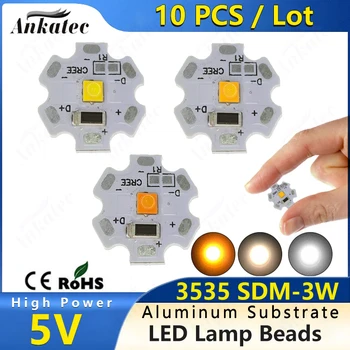10 ADET DC 5V 3W yüksek parlaklık LED alüminyum levha lamba yuvası 1800K altın sarı sıcak beyaz 20mm yuvarlak gün batımı ışık USB DIY