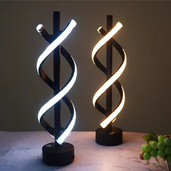 Modern Spiral Metal masa lambaları Oturma Yemek Odası Başucu Bar masa lambası Basit Yaratıcı Ev Dekor Çatı Kapalı aydınlatma armatürü