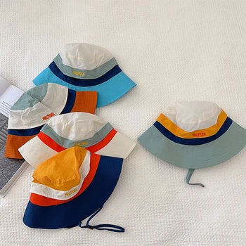 2023 Yaz Hızlı Kuru Naylon Moda Renk Eşleştirme Thunderdome Çocuk Balıkçı Şapka Erkek Kız Güneş Balıkçılık plaj şapkası