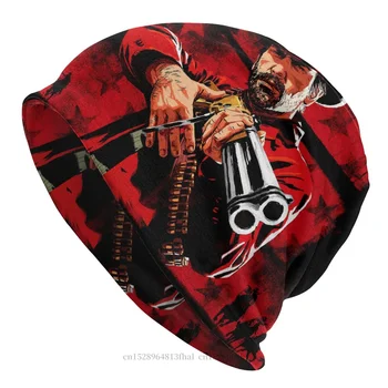 Red Dead Redemption John Marston Oyunu Moda Bere Şapka İşaret Bir Silah Size Skullies bere Kaput Hipster Kap Earmuffs