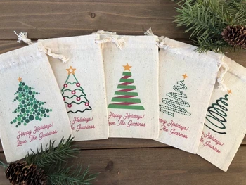 20 adet Kişiselleştirilmiş Noel Favor Çanta / Çeşitli Soyut Noel Ağacı Tasarımı