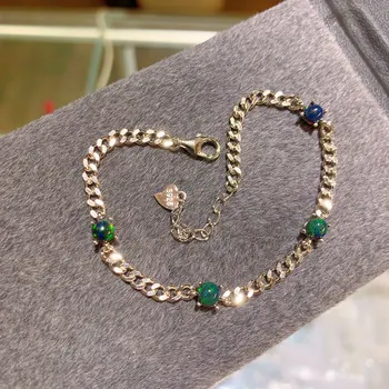 Ücretsiz kargo Tüm doğal Opal kadın lüks kadın Takı 925 ayar gümüş bileklik Yeni Mücevher noel hediyesi kadınlar için