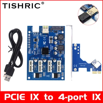 TISHRIC PCIE 1 ila 4 1x Genişleme Kartı PCI Express Çarpan Madencilik adaptör plakası GPU Grafik PCI Express PCIE Yükseltici