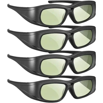 3D Gözlük 4'lü Paket; Şarj Edilebilir Bluetooth 3D Gözlük (YEŞİL) Yeşil Cam [ABD Stokları]