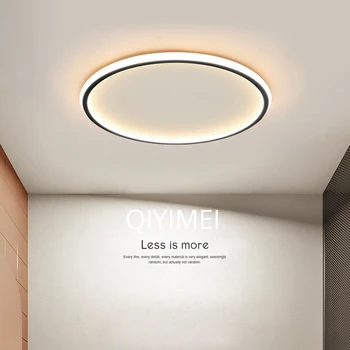 Modern Led avize ışıkları basit aydınlatma oturma yatak odası çalışma odası için beyaz siyah Kapalı lambalar fikstür kısılabilir AC90-260V