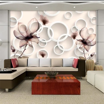 beibehang Özel duvar kağıdı 3D zambak şeffaf çiçek papel de parede daire moda TV arka plan oturma odası yatak odası duvar kağıdı
