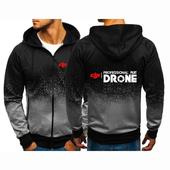 2023 Yeni erkek Djı Profesyonel Pilot Drone Baskılı Degrade Renk Hoodies Bahar Sonbahar Popüler Harajuku Tarzı Tişörtü