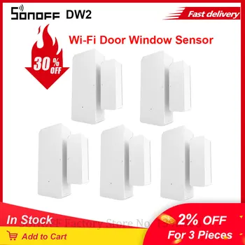 Toptan SONOFF DW2 WiFi Kapı Pencere Sensörü Kablosuz Sensör Dedektörü eWeLink App Bildirim Uyarıları Akıllı Ev Güvenlik