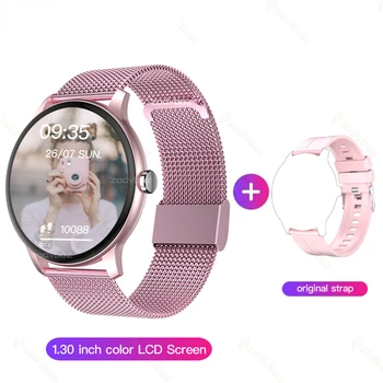 Yeni akıllı saat Kadın Tam Dokunmatik Ekran Spor Spor bayanlar İzle erkekler Bluetooth çağrı Android ıos smartwatch İçin Kadın + kutu