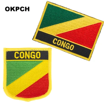 Kongo Bayrağı yamalar işlemeli bayrak yamalar ulusal bayrak yamalar Giysi için Yamalar DIY Dekorasyon PT0064-2