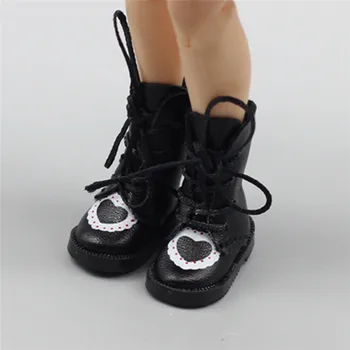 1 çift 1/6 bebek Ayakkabı Bebek Mini Çizme 3.2 cm Ayakkabı Bebek Aksesuarları PU Deri 1/8 bebek Botları BJD