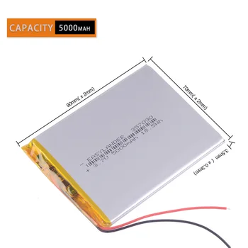 3.7 V 5000mAh 357090 li Polimer şarj edilebilir pil için akb lehimli içine tablet navigator explay