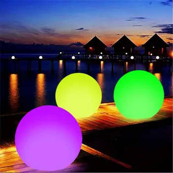 40CM LED parlayan Plaj top lamba 16 Renk Uzaktan Kumanda yüzen havuz ışığı Su Geçirmez şişme yüzen ışık Yard çim lambası