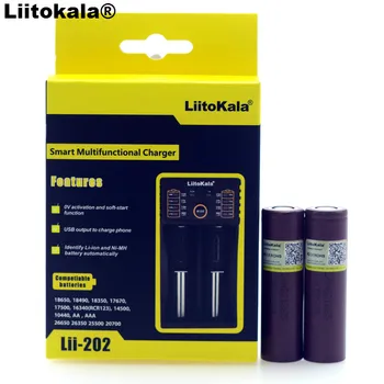 LiitoKala lii-202 1.2 V 3.2 V 3.7 V 26650 16340 akıllı şarj cihazı+2 ADET HG2 3000mAh 18650 Deşarj 20A 30A şarj edilebilir pil