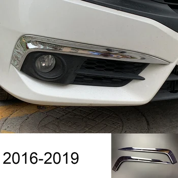 tip r Karbon Fiber Abs Araba Ön Sis Lambası Düzeltir Dekorasyon için Honda Civic 2016 2017 2018 2019 2020 10 x Aksesuarları Oto 2021