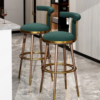 İskandinav katı ahşap bar sandalyesi s Modern bar mobilyası Yaratıcı Arkalığı Sandalye Ev Resepsiyon yüksek tabure Kahve Dükkanı bar sandalyesi