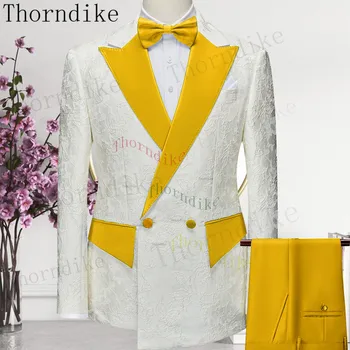 Thorndike 2023 Yeni Varış Moda Yeni erkek İş Kruvaze Takım Elbise Ceket / Erkek İnce Düğün 2 Adet Blazers Ceket