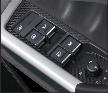 20 takım ABS Pencere Kaldırma Düğmesi Trim Süslemeleri 7 adet / takım Kapı Camı Kaldırma Hızlı Çerçeve Çıkartmaları Amblemler AUDİ 2019 2020 için Q3