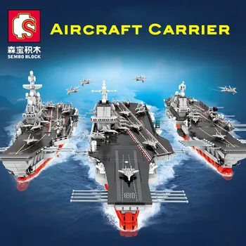Fujian Uçak Gemisi Modeli Yapı Taşları Askeri WW2 Savaş Gemisi MOC Tuğla Silah Savaş Gemisi Gemi Oyuncaklar çocuk Hediyeleri için