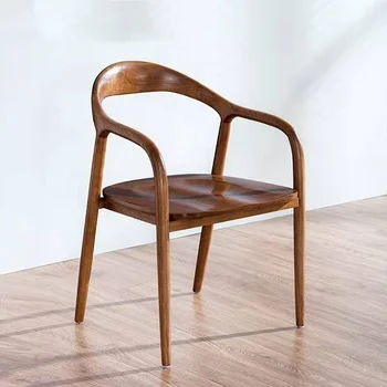 Deri Ahşap Modern yemek sandalyesi Aksan Tasarımcı Balkon İskandinav yemek sandalyesi Taht Katlanabilir Silla De Comedor mutfak mobilyası