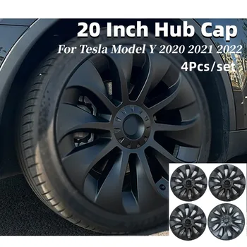 4 Adet 20 İnç Araba göbek kapağı s Tekerlek göbek kapağı Modifikasyonu Dekoratif Jant kapağı Koruma Tesla Modeli Y 2020 2021 2022