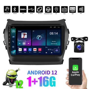 GPS Navi Android 12 Apple Carplay Radyo Stereo İçin 2013-18 Hyundai IX45 Santa FE Multimedya Stereo Çalar Carplay 1 + 16G