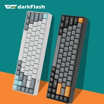 Darkflash GD68 Mekanik Klavye 68 Tuşları Bluetooth USB Tip-C Kablolu ve 2.4 Kablosuz Kırmızı Anahtarı Klavyeler PC Laptop için telefon