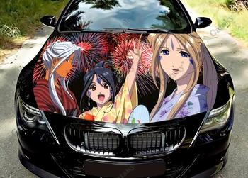Ah! Benim Tanrıça Anime Kız Araba Hood Wrap Renk vinil yapışkan Çıkartması Kamyon Grafik Kaput Çıkartması Özel Herhangi Bir Araba için Uygun