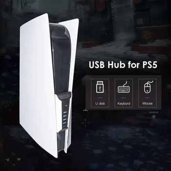 Için PS5 USB Hub 6 in 1 USB Splitter Genişletici Hub Adaptörü ile 5 USB A + 1 USB C Bağlantı Noktaları PlayStation 5 için Süper hızlı USB Adaptörü