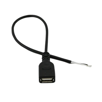 10x USB 2.0 A Dişi Jack 2 Pin 2 telli Şarj Konnektör Adaptörü kablo kordonu DIY 30 cm / 1ft