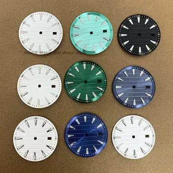 33.5 mm Saat Aramalar Yeşil Işıklı Saat Yüzleri erkek Otomatik İzle için Yedek Parçalar NH35 / NH36 / 4R / 7S Hareketi