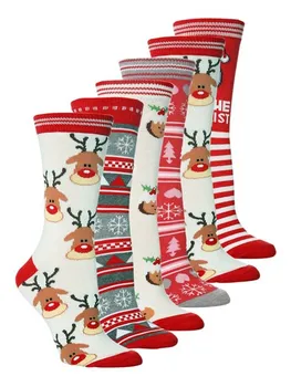 2020 Yeni Noel Ağacı Kar Elk Hediye Pamuk Mutlu Erkek Çorap Sonbahar Kış Noel kadın Çorap Komik Yeni Yıl Noel Baba