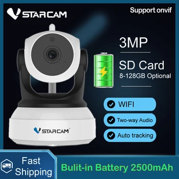 Vstarcam 3MP IP Kamera Wifi Kamera Kapalı 2500mAh şarj edilebilir pil Kamera Otomatik İzleme CCTV Gözetim Güvenlik Kamera