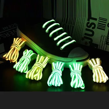 100/120/140cm Çift Karanlık Floresan Bilezik Aydınlık Ayakabı Ayakkabı Bağcıkları Ayakkabı Bağı Gece Koşu Parti Cadılar Bayramı