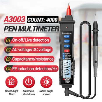 ANENG A3003 Dijital Multimetre Kalem 4000 Sayımlar AC / DC Ampermetre Voltmetre Dijital voltmetre Hz Volt Amp Metre Aracı