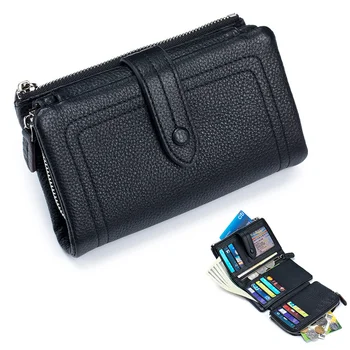 Kadın Cüzdan Yumuşak Deri Premium küçük cüzdan Büyük Kapasiteli Hakiki Deri Moda Katlanır Küçük Cüzdan Çoklu kart çantası