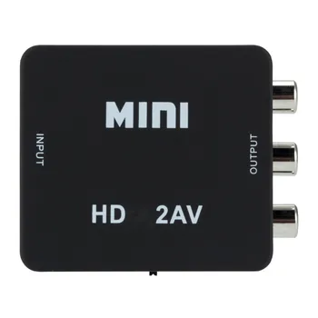Mini HDMI uyumlu AV Dönüştürücü Kutusu HD Video RCA Adaptörü HDTV TV için PS3 PS4 PC DVD Xbox Projektör
