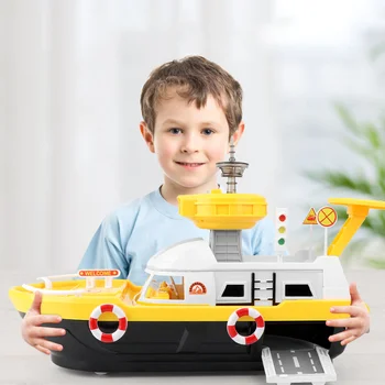 2023 Simülasyon Parça Atalet Tekne Diecasts Araçlar Müzik Hikaye Aydınlatma Oyuncak Gemi Modeli oyuncak araba Park çocuk için oyuncak Hediye