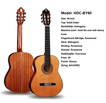 Dadarwood HDC-BY60 HDC-BY61 36 İnç İnç katı üst klasik gitar, guitarra klasik