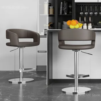Ofis Cafe Asansör bar sandalyesi Modern Basit İskandinav Oturma Odası Restoran Geri Yüksek Ayak Taburesi Aile Yanı Mobilya döner bar sandalyesi s