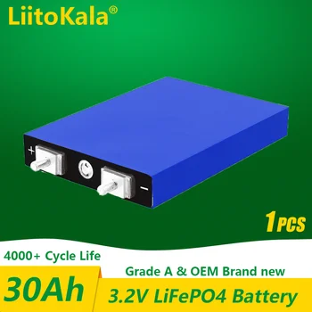 1 ADET LiitoKala 3.2 V 30Ah LiFePO4 pil hücresi Lityum demir fosfat derin döngüsü Dıy için 12V 24V 36V 48V güneş enerjisi UPS güç