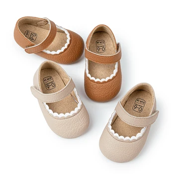 KIDSUN Bebek Kız Ayakkabı Çok Renkli Prenses Toddlers Ayakkabı Yumuşak Tabanlı Kaymaz Beşik Ayakkabı İlk Yürüyüşe 0-18M