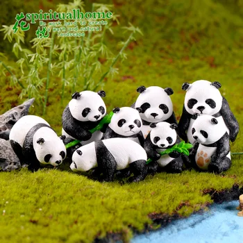 1 adet Simülasyon Panda Mikro Manzara PVC Mini Aksesuarları Yaratıcı Ev Çin Bebek Süsleri Minyatür Dollhouse Mobilya