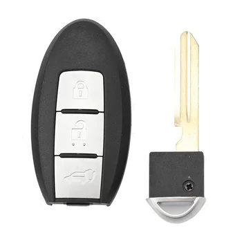 Boş Akıllı Uzaktan Anahtar Kabuk 3 Düğmeler Nissan SUV X-Trail Qashqai Akıllı Kart ınsert ile itmeli anahtar
