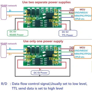2 ADET Endüstriyel Sınıf RS485 to TTL232 UART İzole iletişim Dalgalanma Koruma Modülü PLC MCU FPGA