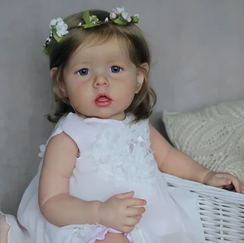 20 İnç Liam Küçük Peri Bebek Beyaz Etek İle El Yapımı yumuşak Vinil El Yapımı Gerçekçi Reborn Kız 3 D boyalı Cilt Bebek