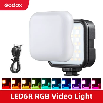 Godox LED 6R LED6R RGB LED Video ışığı 13 FX Efektleri 1800mAh li-ion pil için Vlog Video ışığı PK Ulanzi VL49 LED Aydınlatma