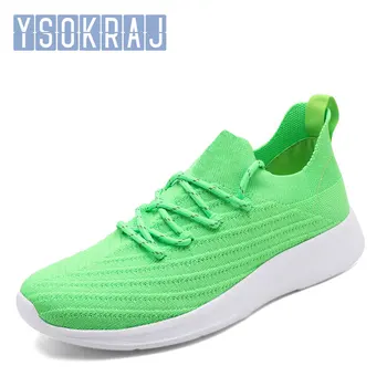 YSOKRAJ çift Sneakers erkekler için moda yaz koşu platformu kadın ayakkabısı hava yastığı eğitmen ışık koşu spor tenis
