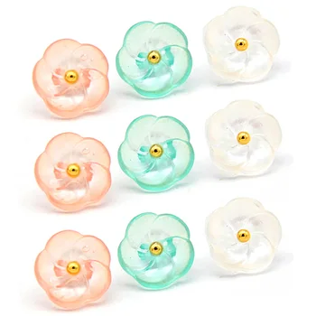 10 adet Plastik Çiçek Sap Düğmeleri çocuk giyim Kadın Gömlek Süsleme Karalama Defteri Dekoratif Aplike Dikiş Aksesuarları