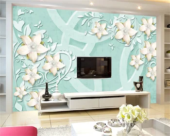 Wellyu Özel Duvar Kağıdı Yeni Çin Basit Avrupa Kabartmalı Takı Çiçek Lüks Oturma Odası Yatak Odası Arka Plan duvar resmi